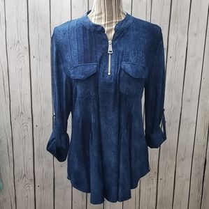 Cocomo Casual Zip Top Blouse, Size PL
